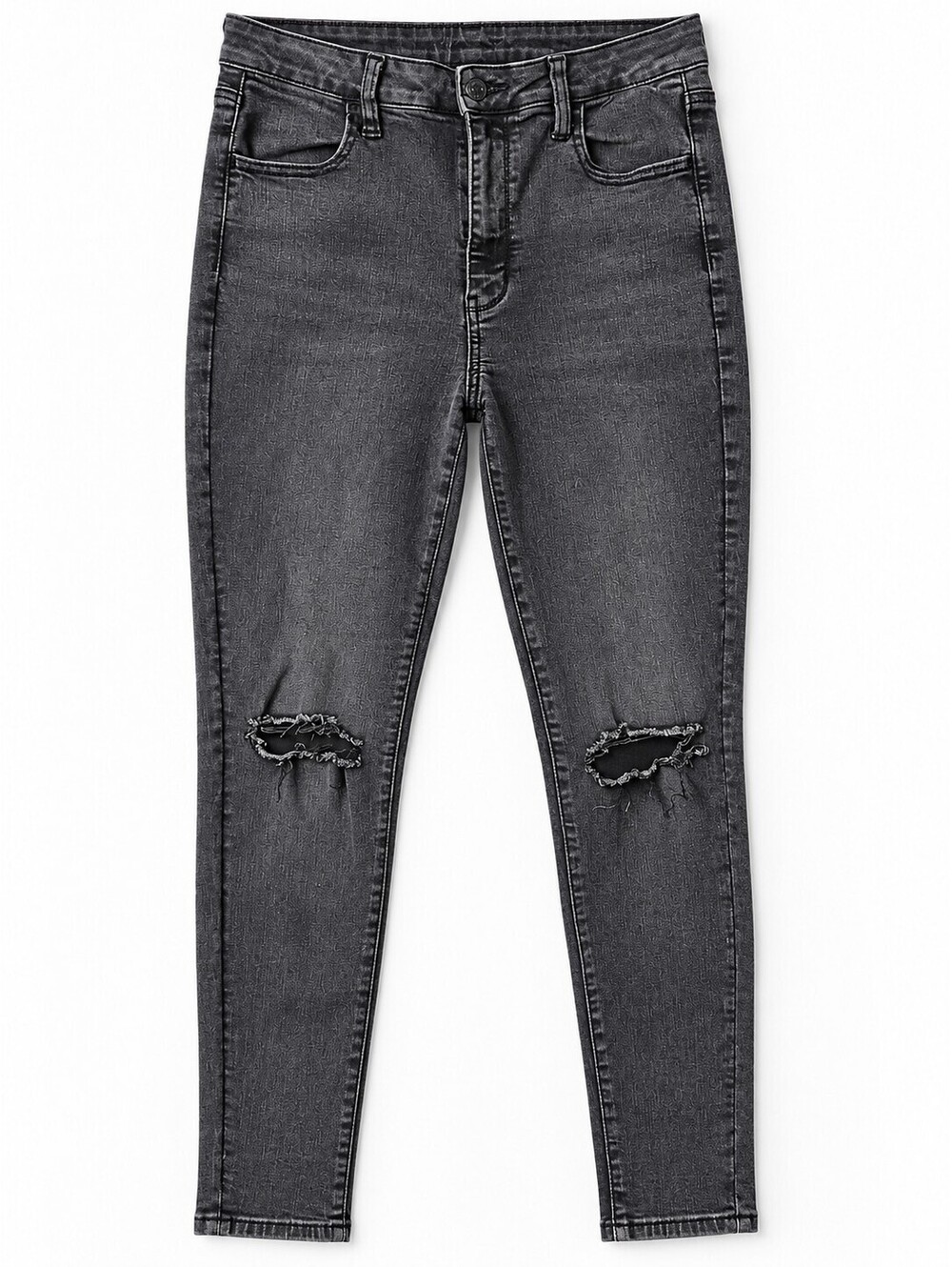 American Eagle Next Level Stretch Jeans Womens 14 Black Ripped Skinny Distressed